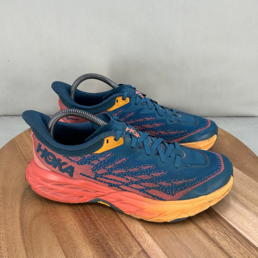 Hoka Speedgoat 5 Womens Trail Running Shoes Blue Orange 1123158 BCCML 8.5